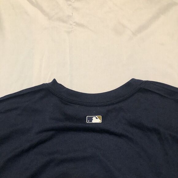 EUC Brewers Shirt Men's Medium Nike Dri-Fit Milwaukee MLB Baseball Navy Blue - Picture 6 of 8